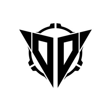 OO Oyun Logosu Geometrik modern Üçgen Yuvarlak Scope Sniper Taktik stili tasarımı izole arkaplan, minimal oyun logosu tasarımı, keskin nişancı üçgen logosu logosu harfi.