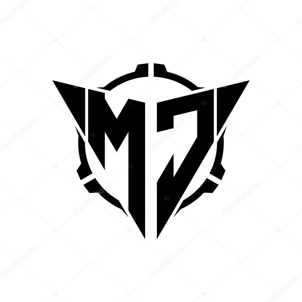 MC Gaming Logo Initial with geometric modern Triangle rounded Scope Sniper Tactical style design in isolated background, minimalist gaming monogram logo design, sniper shoot triangle logo letter.
