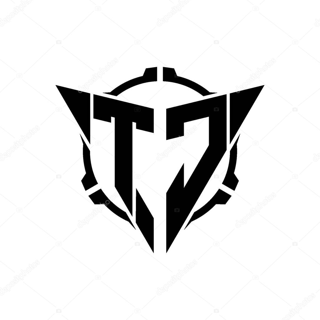 TC Gaming Logo Initial with geometric modern Triangle rounded Scope Sniper Tactical style design in isolated background, minimalist gaming monogram logo design, sniper shoot triangle logo letter.