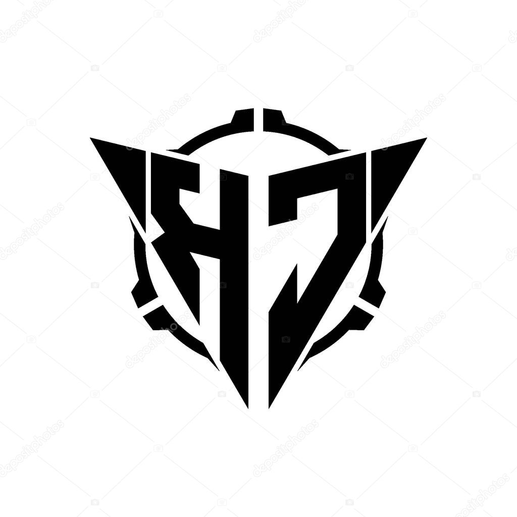 KC Gaming Logo Initial with geometric modern Triangle rounded Scope Sniper Tactical style design in isolated background, minimalist gaming monogram logo design, sniper shoot triangle logo letter.