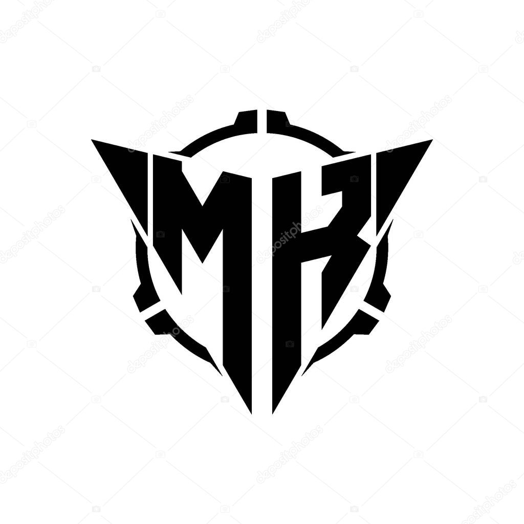 MK Gaming Logo Initial with geometric modern Triangle rounded Scope Sniper Tactical style design in isolated background, minimalist gaming monogram logo design, sniper shoot triangle logo letter.