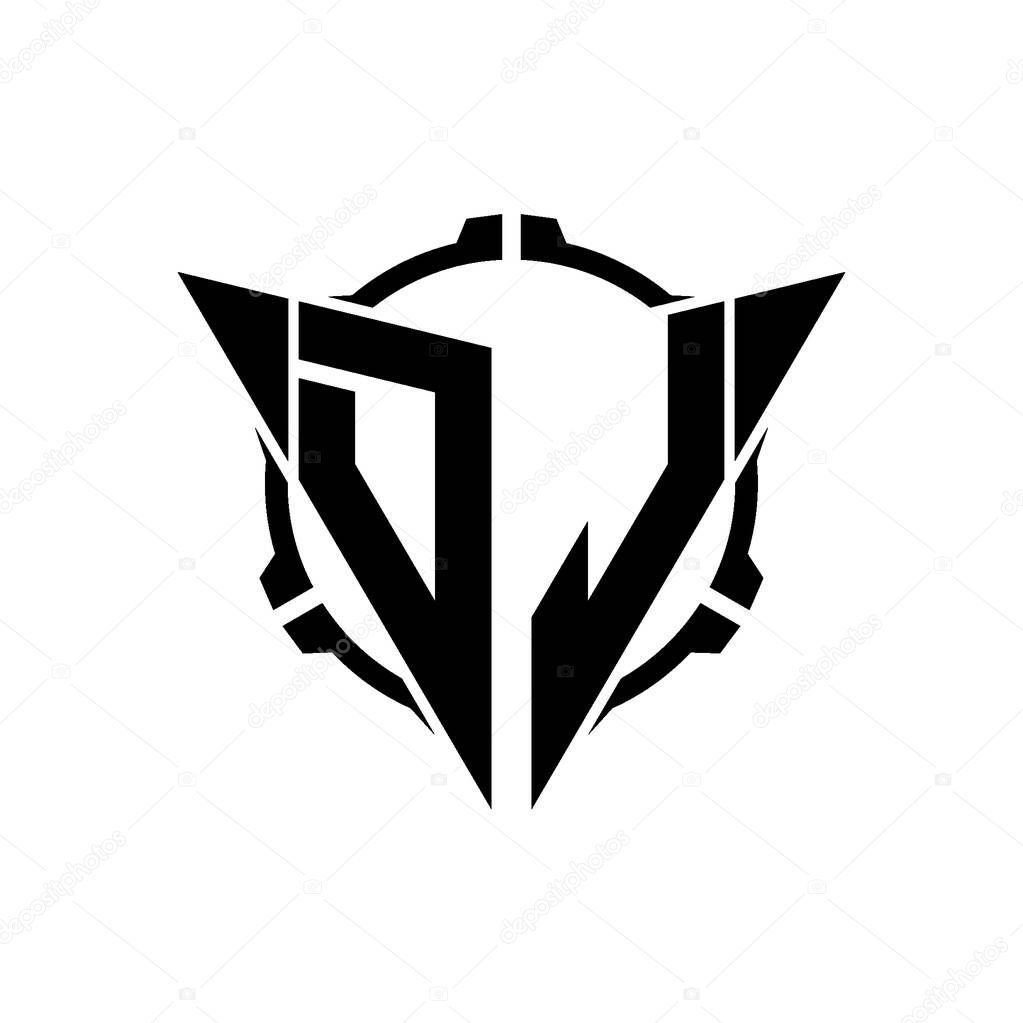 DL Gaming Logo Initial with geometric modern Triangle rounded Scope Sniper Tactical style design in isolated background, minimalist gaming monogram logo design, sniper shoot triangle logo letter.
