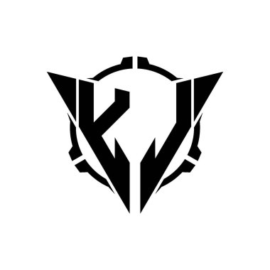 YL Oyun Logosu Geometrik modern Üçgen Yuvarlak Scope Sniper Taktik stili tasarımı izole arkaplan, minimalist oyun logosu tasarımı, keskin nişancı üçgen logosu logosu harfi.