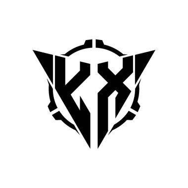 YX Oyun Logosu Geometrik modern Üçgen Yuvarlak Scope Sniper Taktik stili tasarımı izole arkaplan, minimal oyun logosu tasarımı, keskin nişancı üçgen logosu logosu harfi.