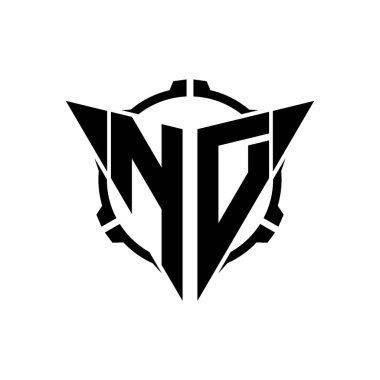 ND Oyun Logosu Geometrik modern Üçgen Yuvarlak Scope Sniper Taktik stili tasarımı izole arkaplan, minimalist oyun logosu tasarımı, keskin nişancı üçgen logosu logosu harfi.