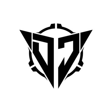 DC Oyun Logosu Geometrik Modern Üçgen Yuvarlak Dürbünlü Keskin Nişancı Taktik Stili Tasarımı izole arka plan, minimal oyun logosu tasarımı, keskin nişancı üçgen logosu logosu.