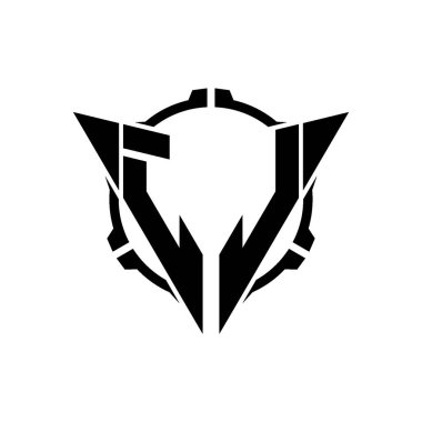 JL Oyun Logosu Geometrik modern Üçgen Yuvarlak Scope Sniper Taktik stili tasarımı izole arkaplan, minimal oyun logosu tasarımı, keskin nişancı üçgen logosu logosu harfi.