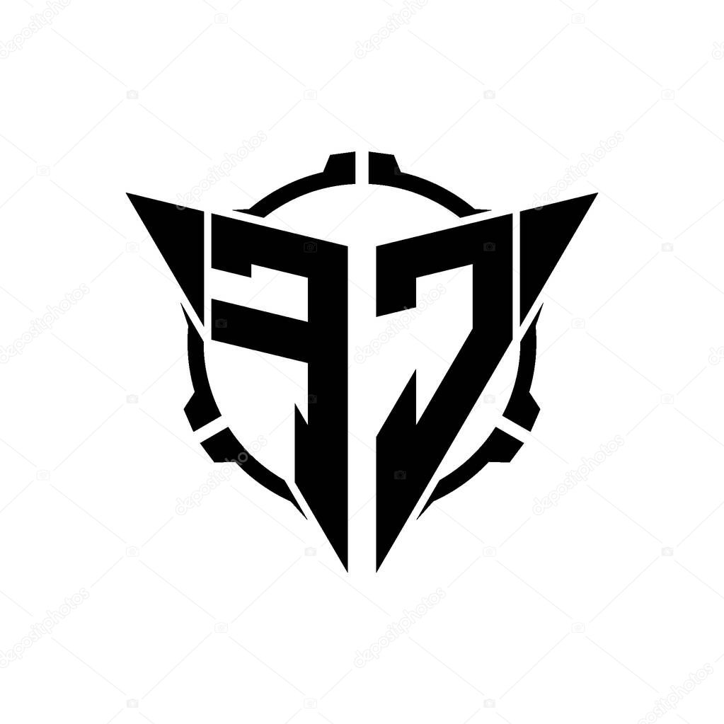 FC Gaming Logo Initial with geometric modern Triangle rounded Scope Sniper Tactical style design in isolated background, minimalist gaming monogram logo design, sniper shoot triangle logo letter.