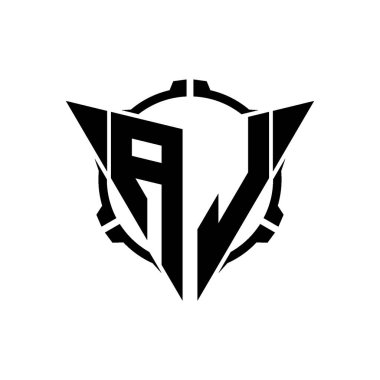 AL Oyun Logosu Geometrik modern Üçgen Yuvarlak Dürbünlü Keskin Nişancı Taktik stili Tasarımı izole edilmiş arka plan, minimal oyun logosu tasarımı, keskin nişancı üçgen logosu logosu.