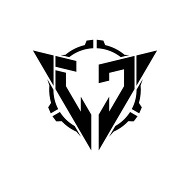 JC Oyun Logosu Geometrik modern Üçgen Yuvarlak Scope Sniper Taktik stili tasarımı izole arkaplan, minimalist oyun logo tasarımı, keskin nişancı üçgen logosu logosu harfi.
