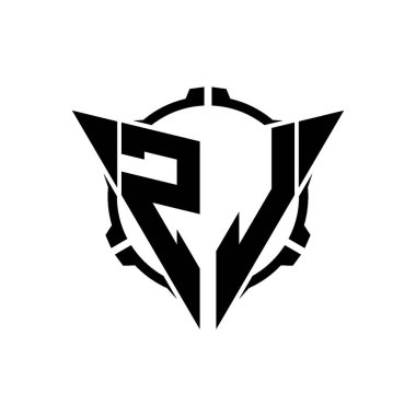 ZL Oyun Logosu Geometrik modern Üçgen Yuvarlak Scope Sniper Taktik stili tasarımı izole arkaplan, minimal oyun logosu tasarımı, keskin nişancı üçgen logosu logosu harfi.