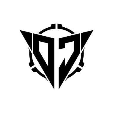 OC Oyun Logosu Geometrik modern Üçgen Yuvarlak Scope Sniper Taktik stili tasarımı izole arkaplan, minimal oyun logosu tasarımı, keskin nişancı üçgen logosu logosu harfi.