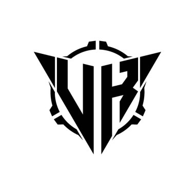 VK Oyun Logosu Geometrik modern Üçgen Yuvarlak Scope Sniper Taktik stili tasarımı izole arkaplan, minimal oyun logosu tasarımı, keskin nişancı üçgen logosu logosu harfi.
