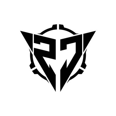 ZC Oyun Logosu Geometrik modern Üçgen Yuvarlak Scope Sniper Taktik stili tasarımı izole arkaplan, minimal oyun logosu tasarımı, keskin nişancı üçgen logosu logosu harfi.