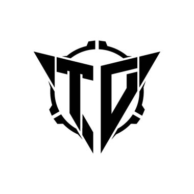 TD Oyun Logosu Geometrik modern Üçgen Yuvarlak Scope Sniper Taktik stili tasarımı izole arkaplan, minimal oyun logosu tasarımı, keskin nişancı üçgen logosu logosu harfi.