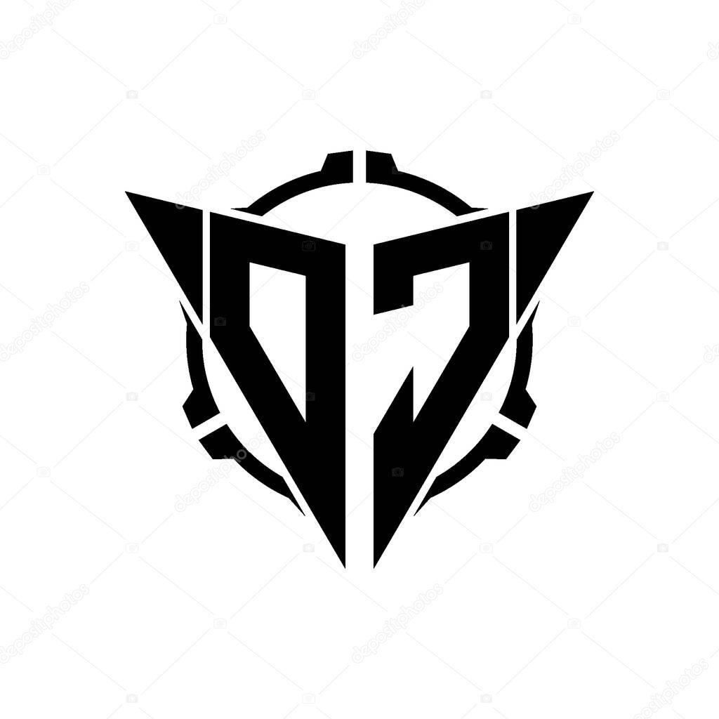 OC Gaming Logo Initial with geometric modern Triangle rounded Scope Sniper Tactical style design in isolated background, minimalist gaming monogram logo design, sniper shoot triangle logo letter.