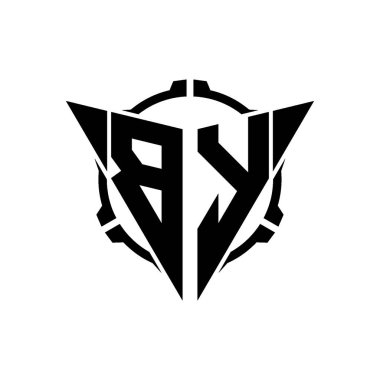 Gaming Logo ile Geometrik modern Üçgen ile paraflı Scope Sniper Taktik stili tasarımı izole arkaplan, minimal oyun logo tasarımı, sniper shot üçgen logo harfi.