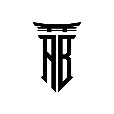 İlk logo geometrik modern Torii Kapısı Japon stili tasarımı ile izole edilmiş arka plan, minimalist geometrik Japon tarzı logo.