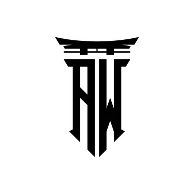 İlk logo geometrik modern Torii Kapısı Japon stili tasarımı ile izole edilmiş arka plan, minimalist geometrik Japon tarzı logo.