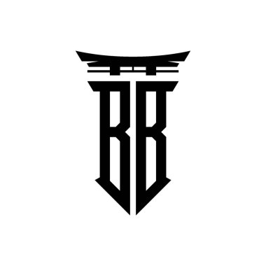 İlk logo geometrik modern Torii Kapısı Japon stili tasarımı ile izole edilmiş arka plan, minimalist geometrik Japon tarzı logo.