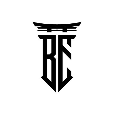 İlk logo geometrik modern Torii Kapısı Japon stili tasarımı ile izole edilmiş arka plan, minimalist geometrik Japon tarzı logo.