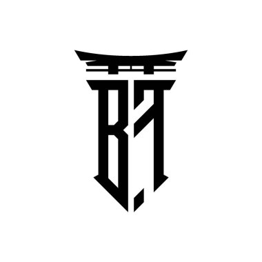 İlk logo geometrik modern Torii Kapısı Japon stili tasarımı ile izole edilmiş arka plan, minimalist geometrik Japon tarzı logo.