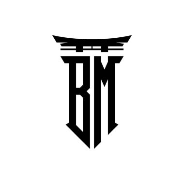 İlk logo geometrik modern Torii Kapısı Japon stili tasarımı ile izole edilmiş arka plan, minimalist geometrik Japon tarzı logo.