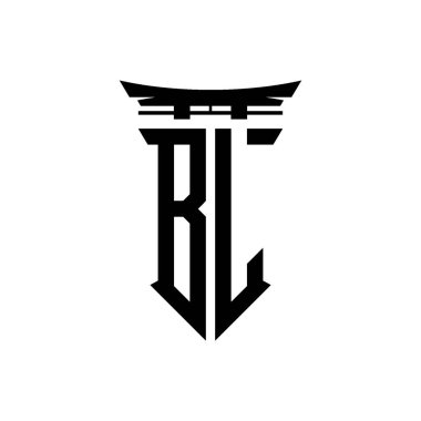 İlk logo geometrik modern Torii Kapısı Japon stili tasarımı ile izole edilmiş arka plan, minimalist geometrik Japon tarzı logo.