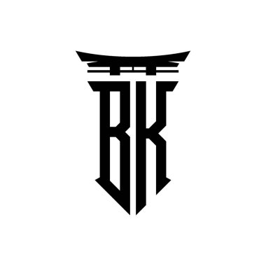 İlk logo geometrik modern Torii Kapısı Japon stili tasarımı ile izole edilmiş arka plan, minimalist geometrik Japon tarzı logo.