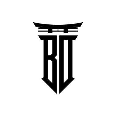 İlk logo geometrik modern Torii Kapısı Japon stili tasarımı ile izole edilmiş arka plan, minimalist geometrik Japon tarzı logo.