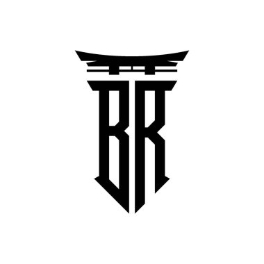 İlk logo geometrik modern Torii Kapısı Japon stili tasarımı ile izole edilmiş arka plan, minimalist geometrik Japon tarzı logo.