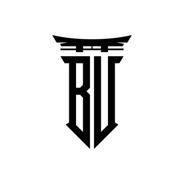 İlk logo geometrik modern Torii Kapısı Japon stili tasarımı ile izole edilmiş arka plan, minimalist geometrik Japon tarzı logo.