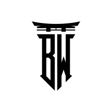 İlk logo geometrik modern Torii Kapısı Japon stili tasarımı ile izole edilmiş arka plan, minimalist geometrik Japon tarzı logo.