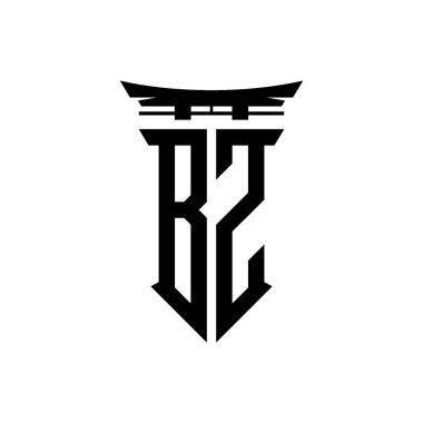 İlk logo geometrik modern Torii Kapısı Japon stili tasarımı ile izole edilmiş arka plan, minimalist geometrik Japon tarzı logo.