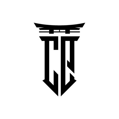 İlk logo geometrik modern Torii Kapısı Japon stili tasarımı ile izole edilmiş arka plan, minimalist geometrik Japon tarzı logo.