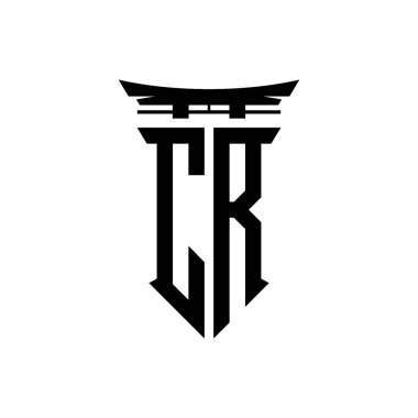 İlk logo geometrik modern Torii Kapısı Japon stili tasarımı ile izole edilmiş arka plan, minimalist geometrik Japon tarzı logo.