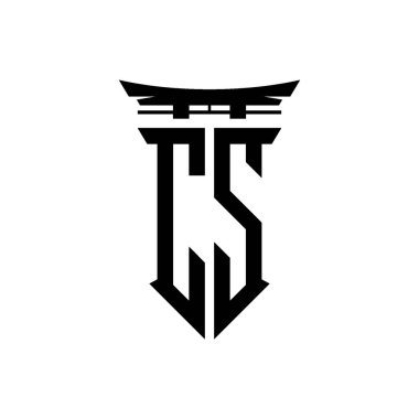 İlk logo geometrik modern Torii Kapısı Japon stili tasarımı ile izole edilmiş arka plan, minimalist geometrik Japon tarzı logo.