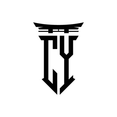 İlk logo geometrik modern Torii Kapısı Japon stili tasarımı ile izole edilmiş arka plan, minimalist geometrik Japon tarzı logo.