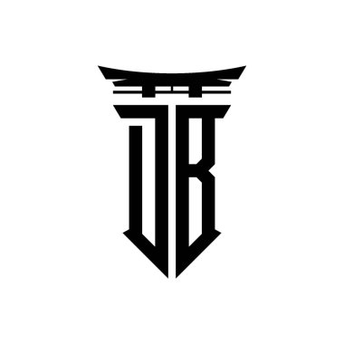 İlk logo geometrik modern Torii Kapısı Japon stili tasarımı ile izole edilmiş arka plan, minimalist geometrik Japon tarzı logo.