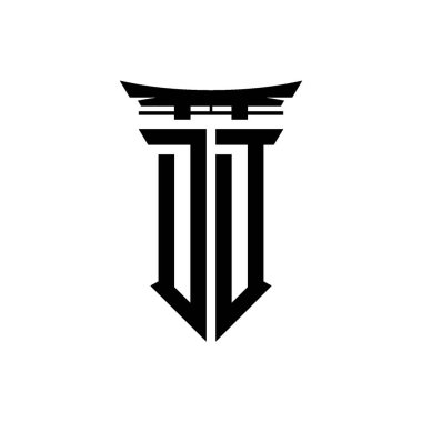 İlk logo geometrik modern Torii Kapısı Japon stili tasarımı ile izole edilmiş arka plan, minimalist geometrik Japon tarzı logo.