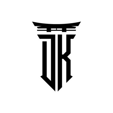 İlk logo geometrik modern Torii Kapısı Japon stili tasarımı ile izole edilmiş arka plan, minimalist geometrik Japon tarzı logo.