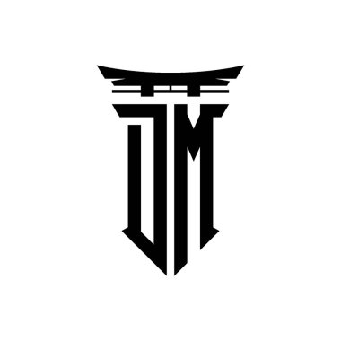 İlk logo geometrik modern Torii Kapısı Japon stili tasarımı ile izole edilmiş arka plan, minimalist geometrik Japon tarzı logo.