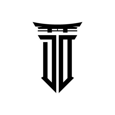 İlk logo geometrik modern Torii Kapısı Japon stili tasarımı ile izole edilmiş arka plan, minimalist geometrik Japon tarzı logo.