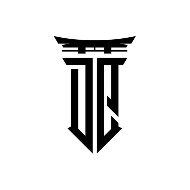 İlk logo geometrik modern Torii Kapısı Japon stili tasarımı ile izole edilmiş arka plan, minimalist geometrik Japon tarzı logo.