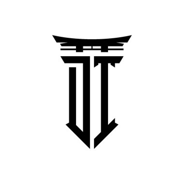 İlk logo geometrik modern Torii Kapısı Japon stili tasarımı ile izole edilmiş arka plan, minimalist geometrik Japon tarzı logo.