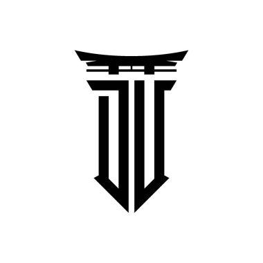 İlk logo geometrik modern Torii Kapısı Japon stili tasarımı ile izole edilmiş arka plan, minimalist geometrik Japon tarzı logo.