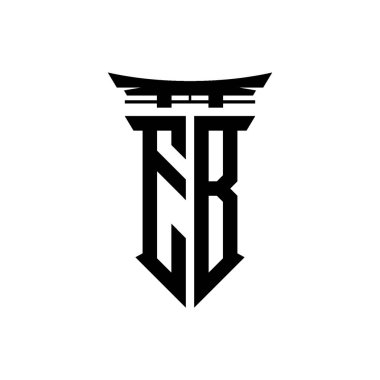 İlk logo geometrik modern Torii Kapısı Japon stili tasarımı ile izole edilmiş arka plan, minimalist geometrik Japon tarzı logo.