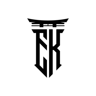 İlk logo geometrik modern Torii Kapısı Japon stili tasarımı ile izole edilmiş arka plan, minimalist geometrik Japon tarzı logo.