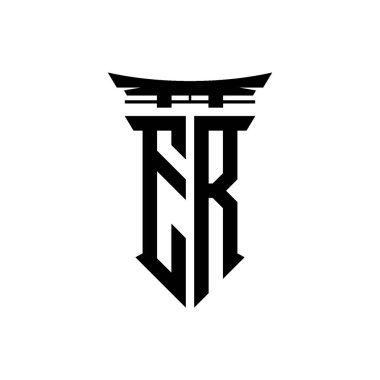 İlk logo geometrik modern Torii Kapısı Japon stili tasarımı ile izole edilmiş arka plan, minimalist geometrik Japon tarzı logo.