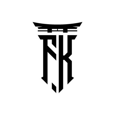 İlk logo geometrik modern Torii Kapısı Japon stili tasarımı ile izole edilmiş arka plan, minimalist geometrik Japon tarzı logo.